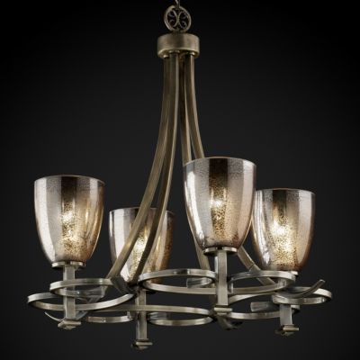 Fusion Mercury Glass Arcadia Chandelier by Justice Design Group - Starlight Lighting USA and Canada